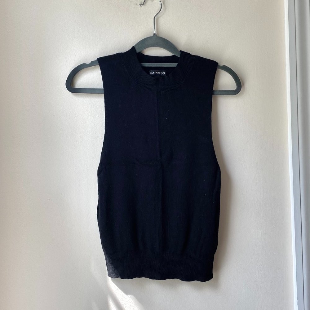 Minimalist Black Sweater Vest Tank